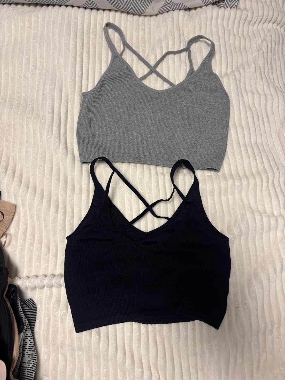 Lemon Grey & Black Ribbed Bralette - L/G